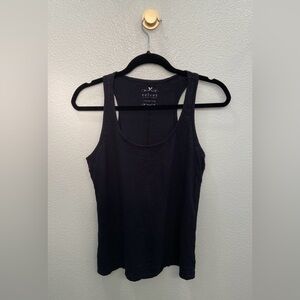 Velvet by Graham & Spencer Vintage Slub Sleeveless Racer Back Tank Black Size M